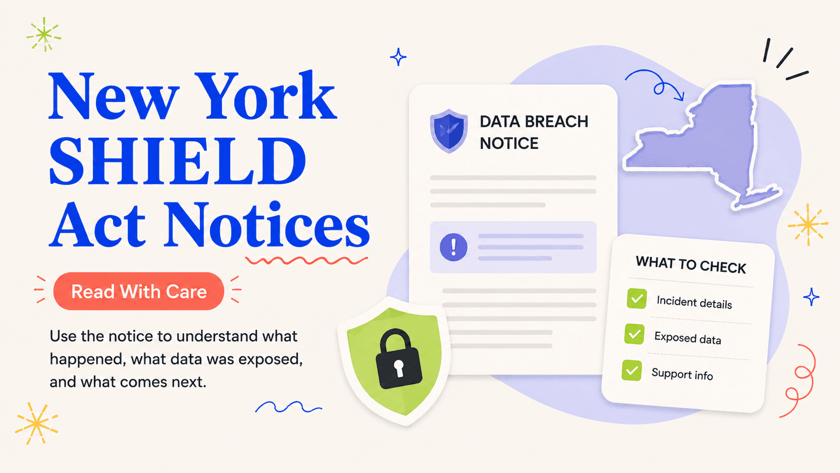 Illustrated action card for new york shield act breach notices: a consumer reading guide